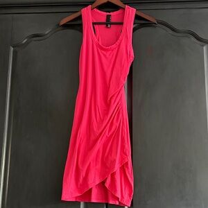 bobi Vibrant Pink Asymmetrical Dress